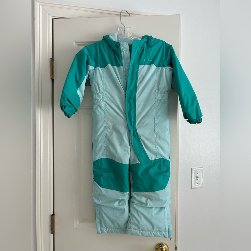 L.L. Bean Teal and White Snowsuit